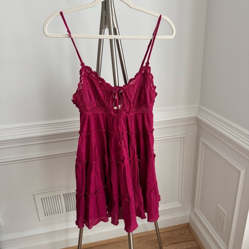 NWT FREE PEOPLE Intimately Sunsetter Mini Slip Strangelove Lace Dress Size Small - Picture 5 of 11